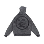 Hellstar Circle Logo Washed Grey Hoodie
