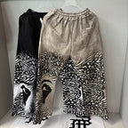 MIXED EMOTION Abstract Print Wide‑Leg Sweatpants