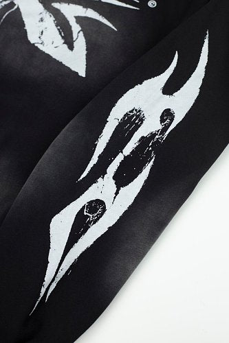 Hellstar Spider‑Web Star Graphic Black Hoodie