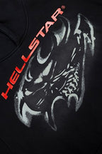 Hellstar Dragon X Logo Double‑Sided Print Black Hoodie