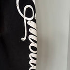 MIXED EMOTION Cursive‑Logo Side Wide‑Leg Sweatpants