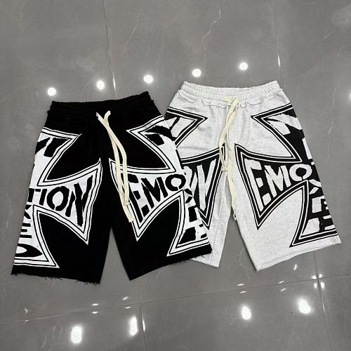 MIXED EMOTION Big Graphic Print Casual Sweat Shorts